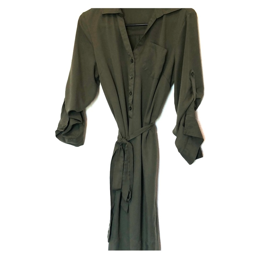 Size small olive shirt dress.